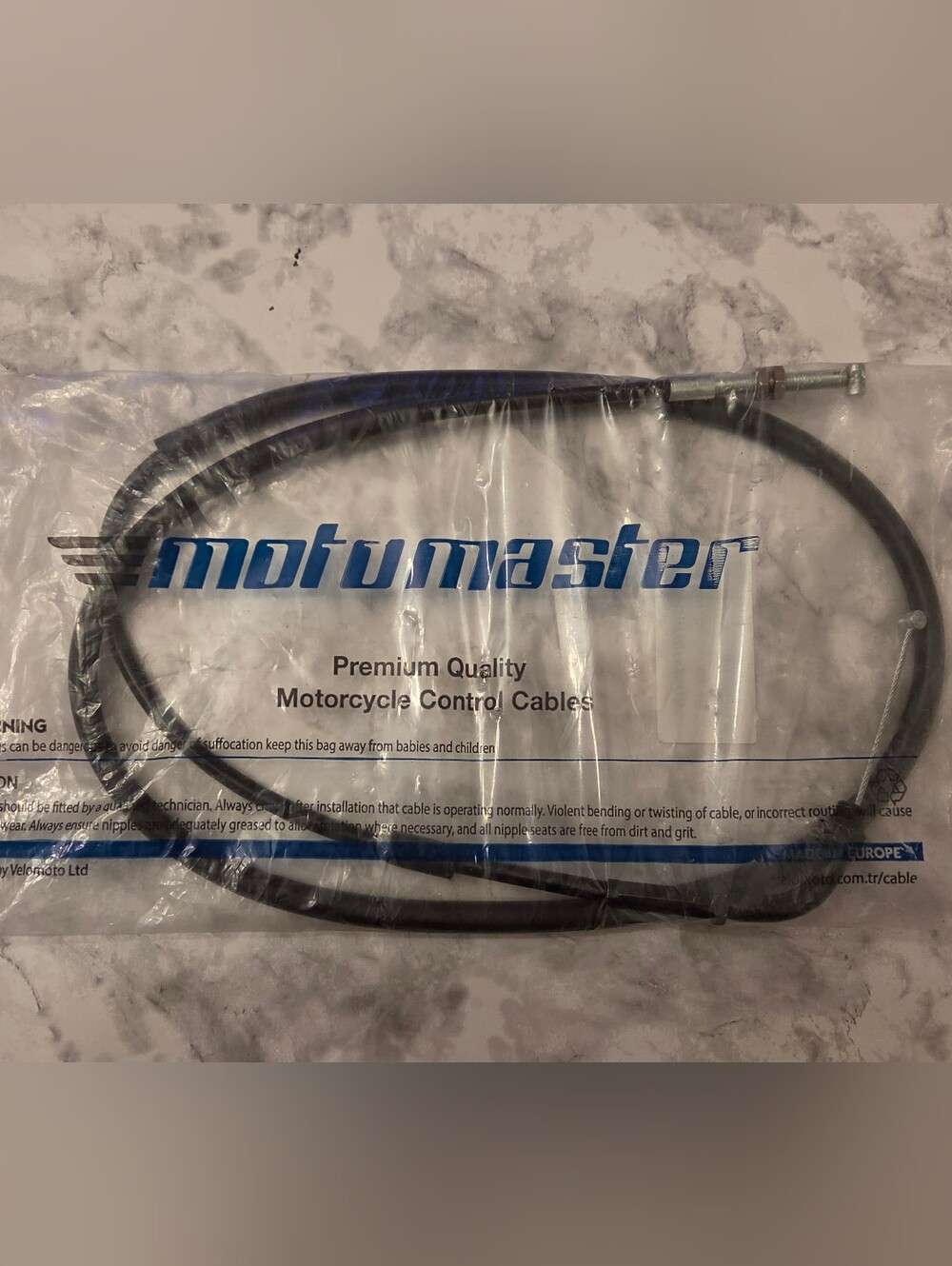 Motumaster Black Motorcycle Control Cable - Premium Quality